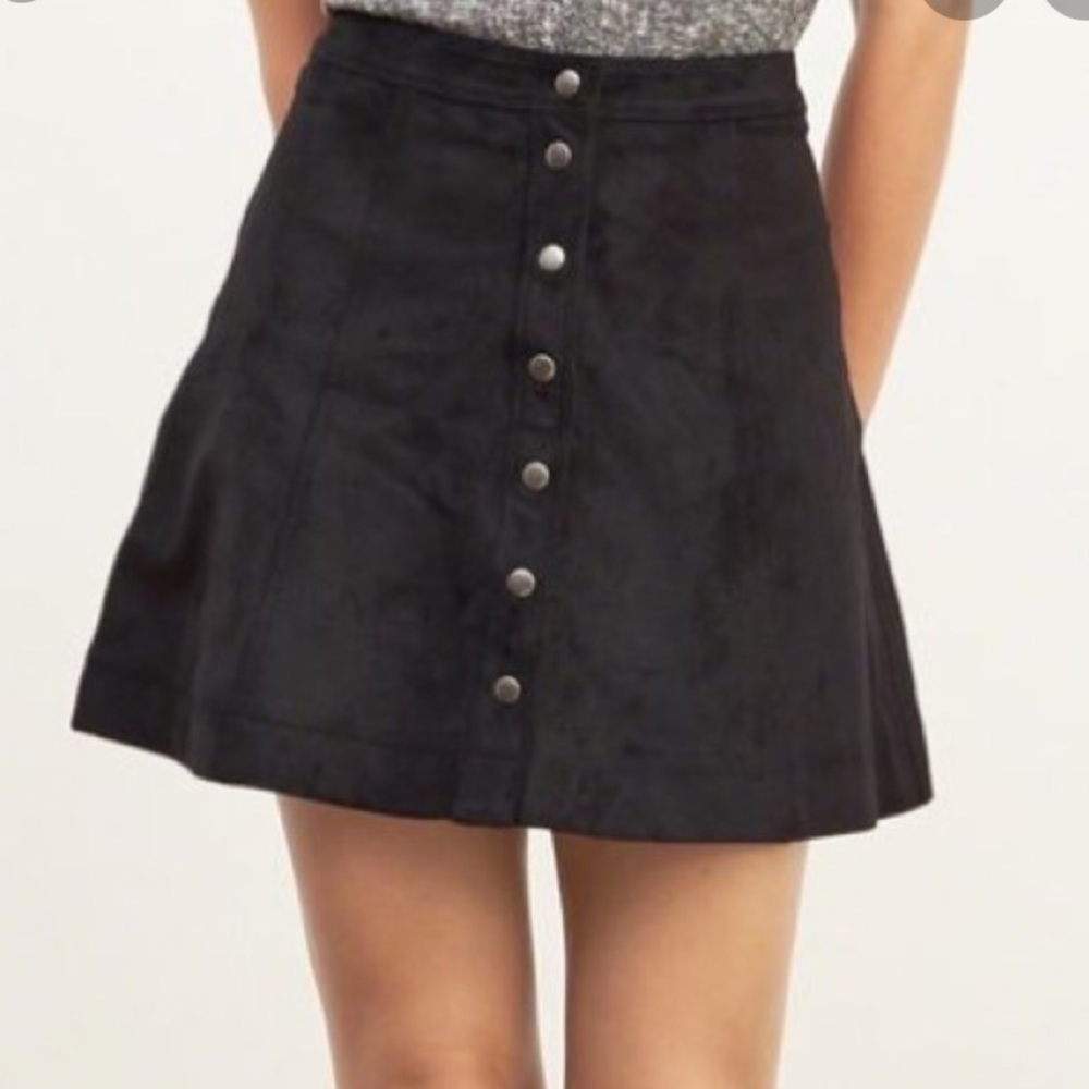 Navy suede skirt